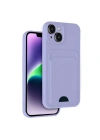 Mey İthalat®  iPhone 14 Kılıf Kelvin Kartvizitli Silikon - Lila