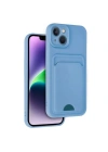 Mey İthalat®  iPhone 14 Kılıf Kelvin Kartvizitli Silikon - Mavi