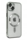 Mey İthalat®  iPhone 14 Kılıf Kross Magneticsafe Kapak - Gümüş