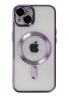 Mey İthalat®  iPhone 14 Kılıf Kross Magneticsafe Kapak - Mor