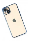 Mey İthalat®  iPhone 14 Kılıf  Lensli Silikon - Açık Mavi