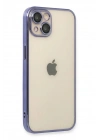 Mey İthalat®  iPhone 14 Kılıf  Lensli Silikon - Mor