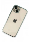 Mey İthalat®  iPhone 14 Kılıf  Lensli Silikon - Yeşil