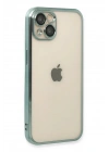Mey İthalat®  iPhone 14 Kılıf  Lensli Silikon - Yeşil