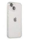 Mey İthalat®  iPhone 14 Kılıf Luko Lens Silikon - Gümüş