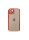 Mey İthalat®  iPhone 14 Kılıf Montreal Silikon Kapak - Kırmızı