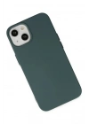 Mey İthalat®  iPhone 14 Kılıf Nano içi Kadife Silikon - Koyu Yeşil