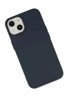 Mey İthalat®  iPhone 14 Kılıf Nano içi Kadife Silikon - Lacivert