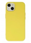 Mey İthalat®  iPhone 14 Kılıf Nano içi Kadife Silikon - Sarı