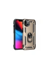 Mey İthalat®  iPhone 14 Kılıf Sofya Yüzüklü Silikon Kapak - Gold
