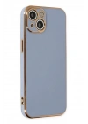 Mey İthalat®  iPhone 14 Kılıf Volet Silikon - Mavi