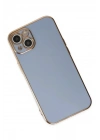 Mey İthalat®  iPhone 14 Kılıf Volet Silikon - Mavi