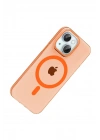 Mey İthalat®   iPhone 14 PC Blank Magsafe Kapak - Turuncu