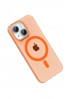Mey İthalat®   iPhone 14 PC Blank Magsafe Kapak - Turuncu