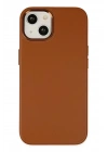 Mey İthalat®  iPhone 14 Plus Kılıf Asya Deri Silikon - Kahverengi