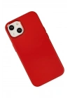Mey İthalat®  iPhone 14 Plus Kılıf Asya Deri Silikon - Kırmızı