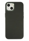 Mey İthalat®  iPhone 14 Plus Kılıf Asya Deri Silikon - Koyu Yeşil