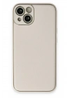 Mey İthalat®  iPhone 14 Plus Kılıf Coco Deri Silikon Kapak - Beyaz