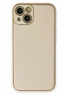 Mey İthalat®  iPhone 14 Plus Kılıf Coco Deri Silikon Kapak - Gold