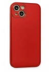 Mey İthalat®  iPhone 14 Plus Kılıf Coco Deri Silikon Kapak - Kırmızı