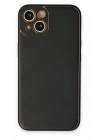 Mey İthalat®  iPhone 14 Plus Kılıf Coco Deri Silikon Kapak - Siyah