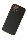 Mey İthalat®  iPhone 14 Plus Kılıf Coco Deri Silikon Kapak - Siyah