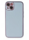Mey İthalat®  iPhone 14 Plus Kılıf Coco Deri Silikon Kapak - Sky Blue