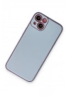 Mey İthalat®  iPhone 14 Plus Kılıf Coco Deri Silikon Kapak - Sky Blue