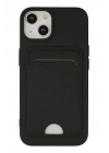 Mey İthalat®  iPhone 14 Plus Kılıf Kelvin Kartvizitli Silikon - Siyah