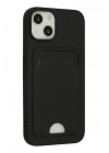 Mey İthalat®  iPhone 14 Plus Kılıf Kelvin Kartvizitli Silikon - Siyah