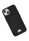 Mey İthalat®  iPhone 14 Plus Kılıf Kelvin Kartvizitli Silikon - Siyah