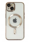 Mey İthalat®  iPhone 14 Plus Kılıf Kross Magneticsafe Kapak - Gold