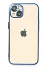 Mey İthalat®  iPhone 14 Plus Kılıf  Lensli Silikon - Açık Mavi