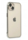 Mey İthalat®  iPhone 14 Plus Kılıf  Lensli Silikon - Gümüş