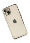 Mey İthalat®  iPhone 14 Plus Kılıf  Lensli Silikon - Gümüş