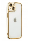 Mey İthalat®  iPhone 14 Plus Kılıf Liva Lens Silikon - Beyaz