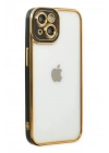 Mey İthalat®  iPhone 14 Plus Kılıf Liva Lens Silikon - Siyah