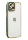 Mey İthalat®  iPhone 14 Plus Kılıf Liva Lens Silikon - Yeşil