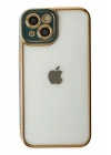 Mey İthalat®  iPhone 14 Plus Kılıf Liva Lens Silikon - Yeşil