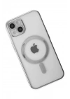 Mey İthalat®  iPhone 14 Plus Kılıf Magneticsafe Lazer Silikon - Gümüş