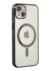 Mey İthalat®  iPhone 14 Plus Kılıf Magneticsafe Lazer Silikon - Siyah