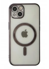 Mey İthalat®  iPhone 14 Plus Kılıf Magneticsafe Lazer Silikon - Siyah