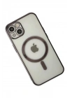 Mey İthalat®  iPhone 14 Plus Kılıf Magneticsafe Lazer Silikon - Siyah