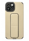 Mey İthalat®  iPhone 14 Plus Kılıf Mega Standlı Silikon - Gold
