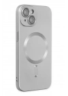 Mey İthalat®  iPhone 14 Plus Kılıf Moshi Lens Magneticsafe Silikon - Gümüş