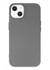 Mey İthalat®  iPhone 14 Plus Kılıf Nano içi Kadife Silikon - Gri
