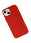 Mey İthalat®  iPhone 14 Plus Kılıf Nano içi Kadife Silikon - Kırmızı