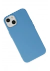 Mey İthalat®  iPhone 14 Plus Kılıf Nano içi Kadife Silikon - Mavi