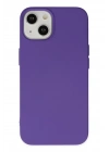 Mey İthalat®  iPhone 14 Plus Kılıf Nano içi Kadife Silikon - Mor