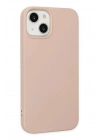Mey İthalat®  iPhone 14 Plus Kılıf Nano içi Kadife Silikon - Pudra